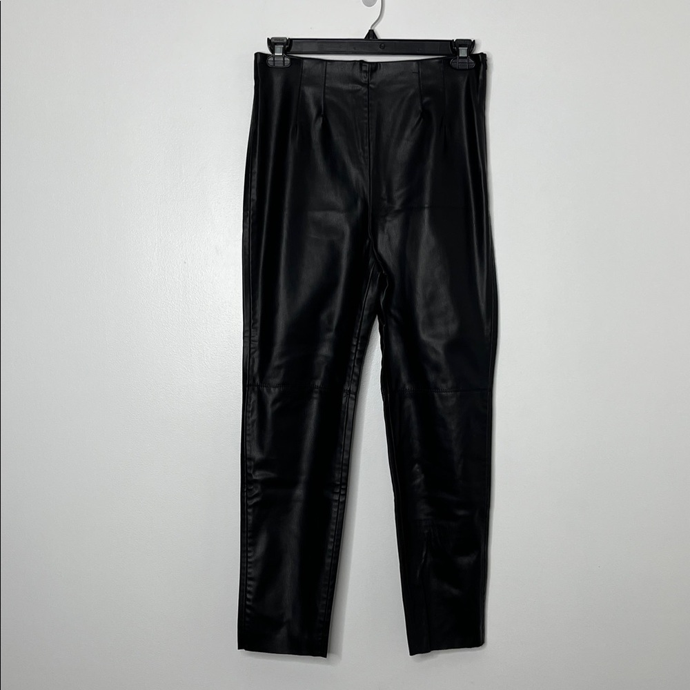 ZARA Faux Leather High Waist Pants Sz XL - Picture 1 of 10